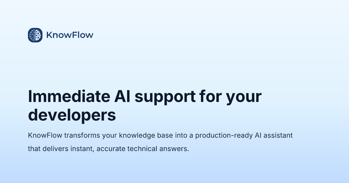 KnowFlow - Immediate AI support for your developers